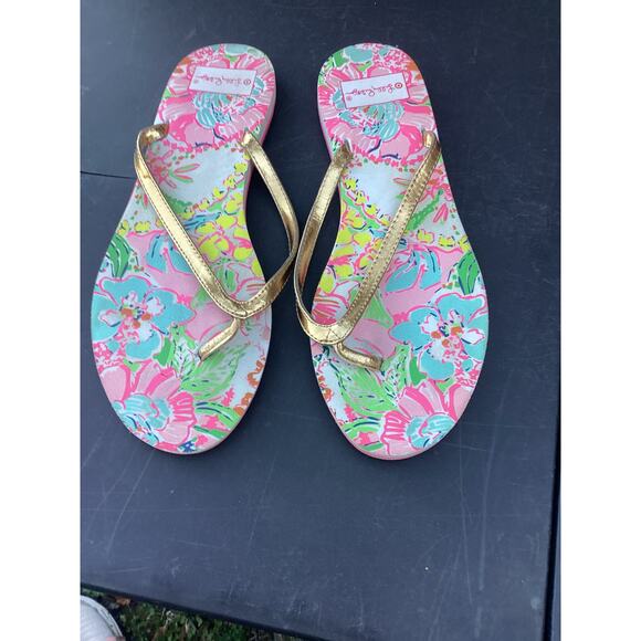 Lilly Pulitzer for Target Women’s Flip Flops Size 9 Nosey Posey - Picture 1 of 3